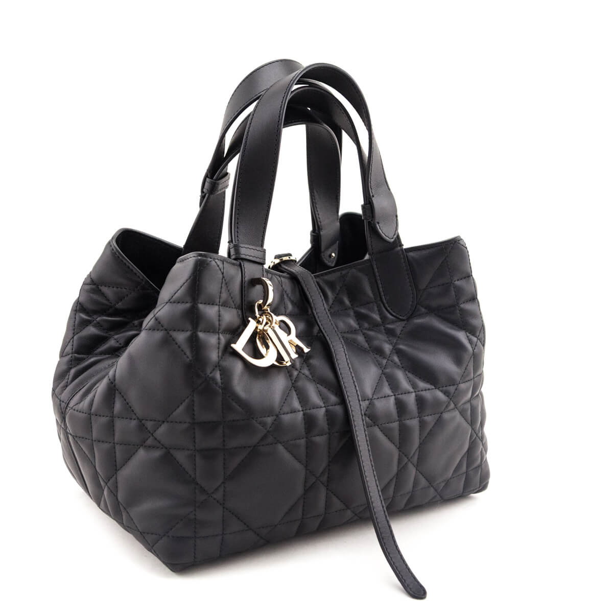 Dior Black Calfskin Macrocannage Medium Toujours