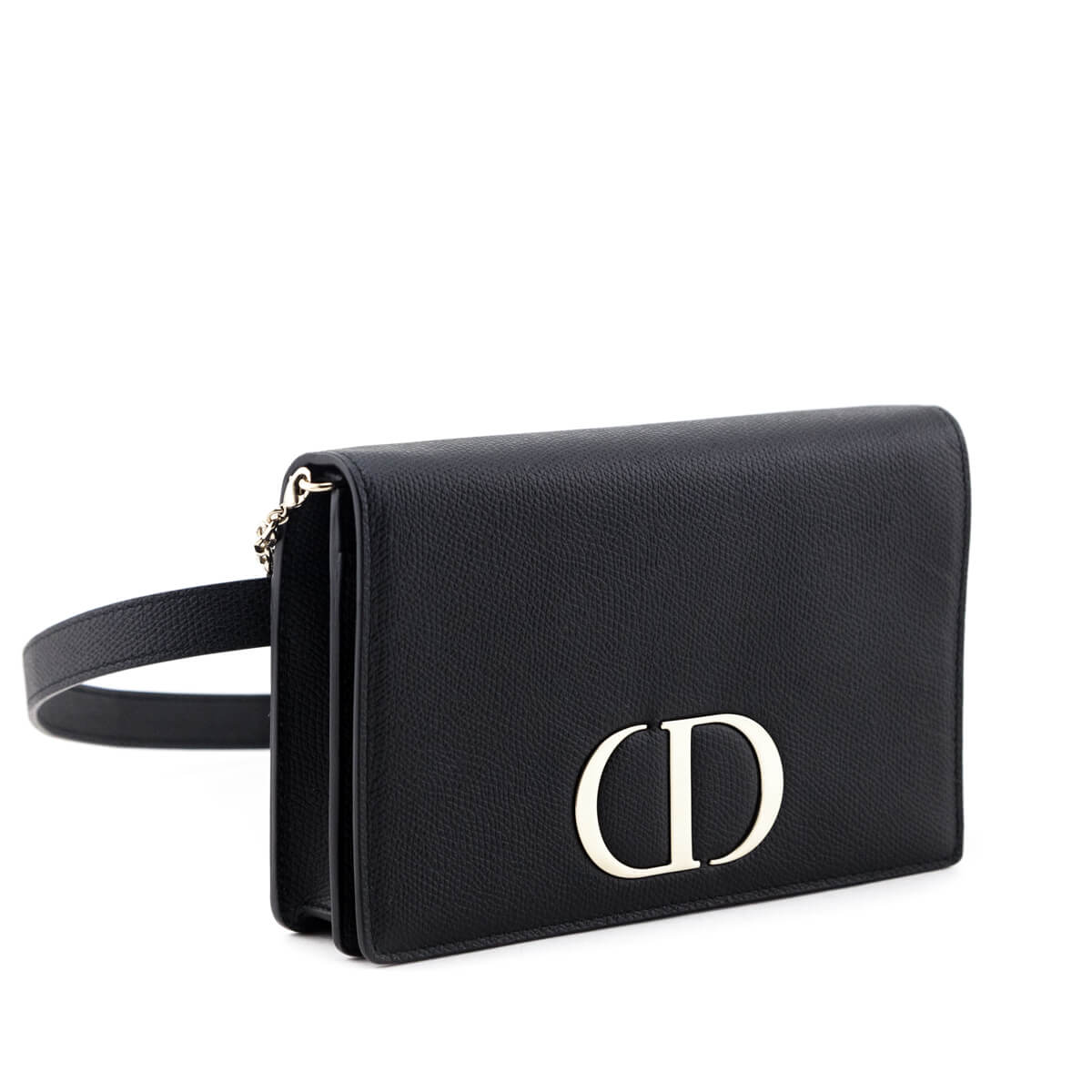 Dior Black Grained Calfskin 2-in-1 30 Montaigne Pouch