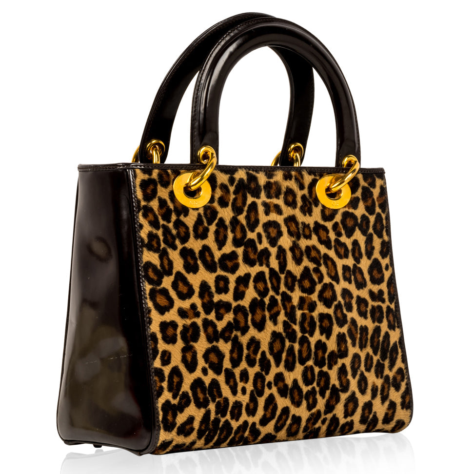 Christian Dior Lady Dior Medium - Leopard Fur