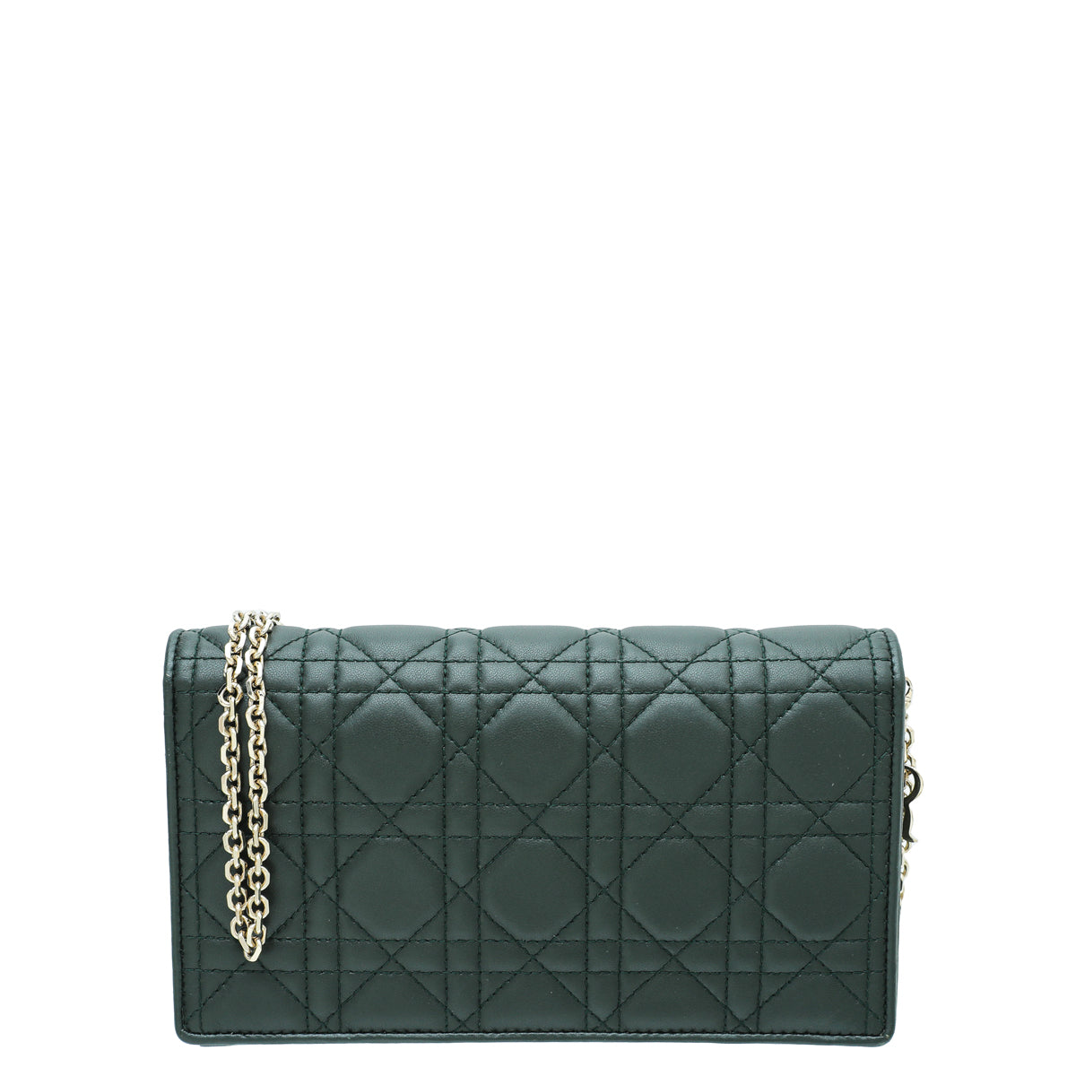 Christian Dior Forest Green Lady Dior Chain Pouch