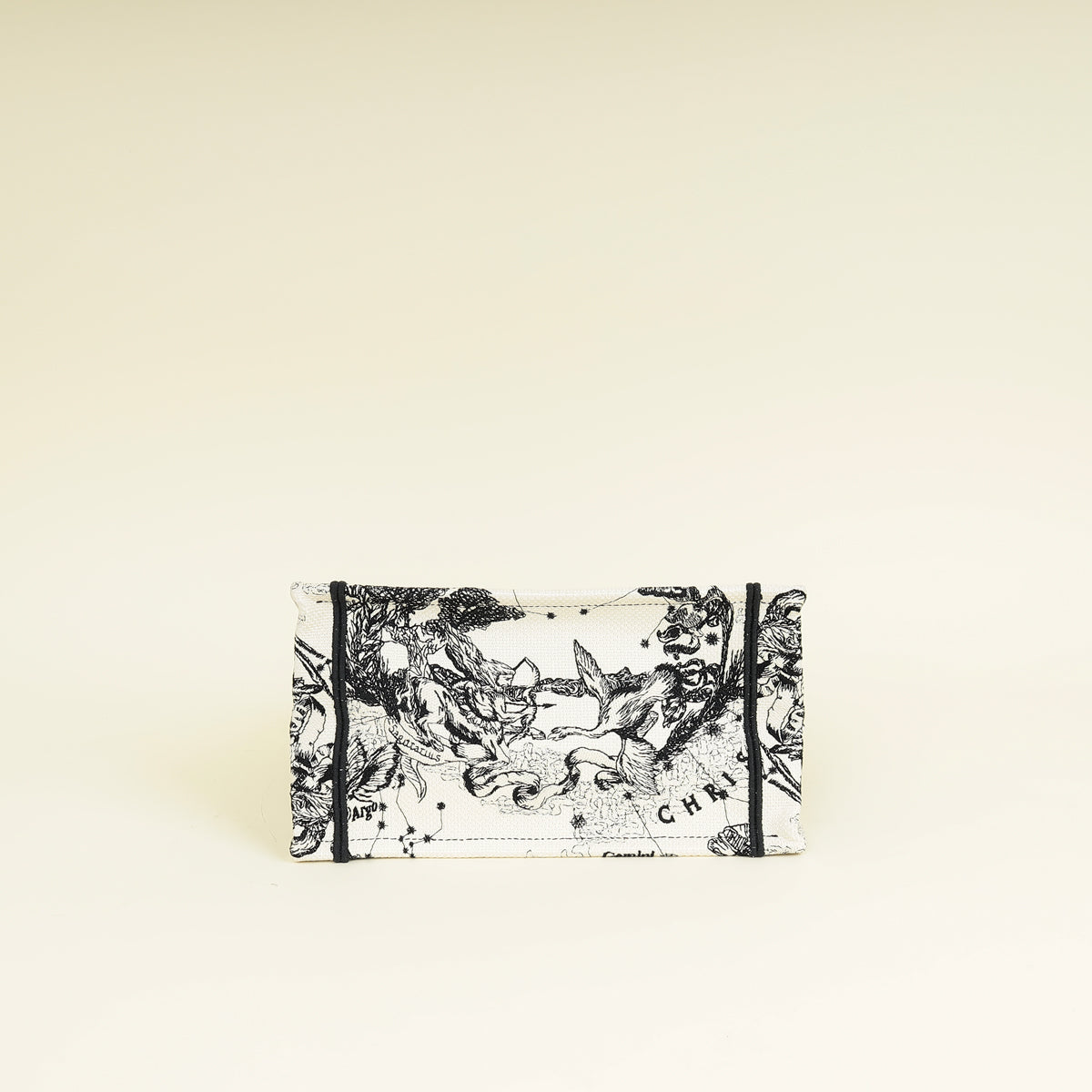 Christian Dior Bicolor Zodiac Embroidery Small Book Tote Bag W/ UP INITIALS