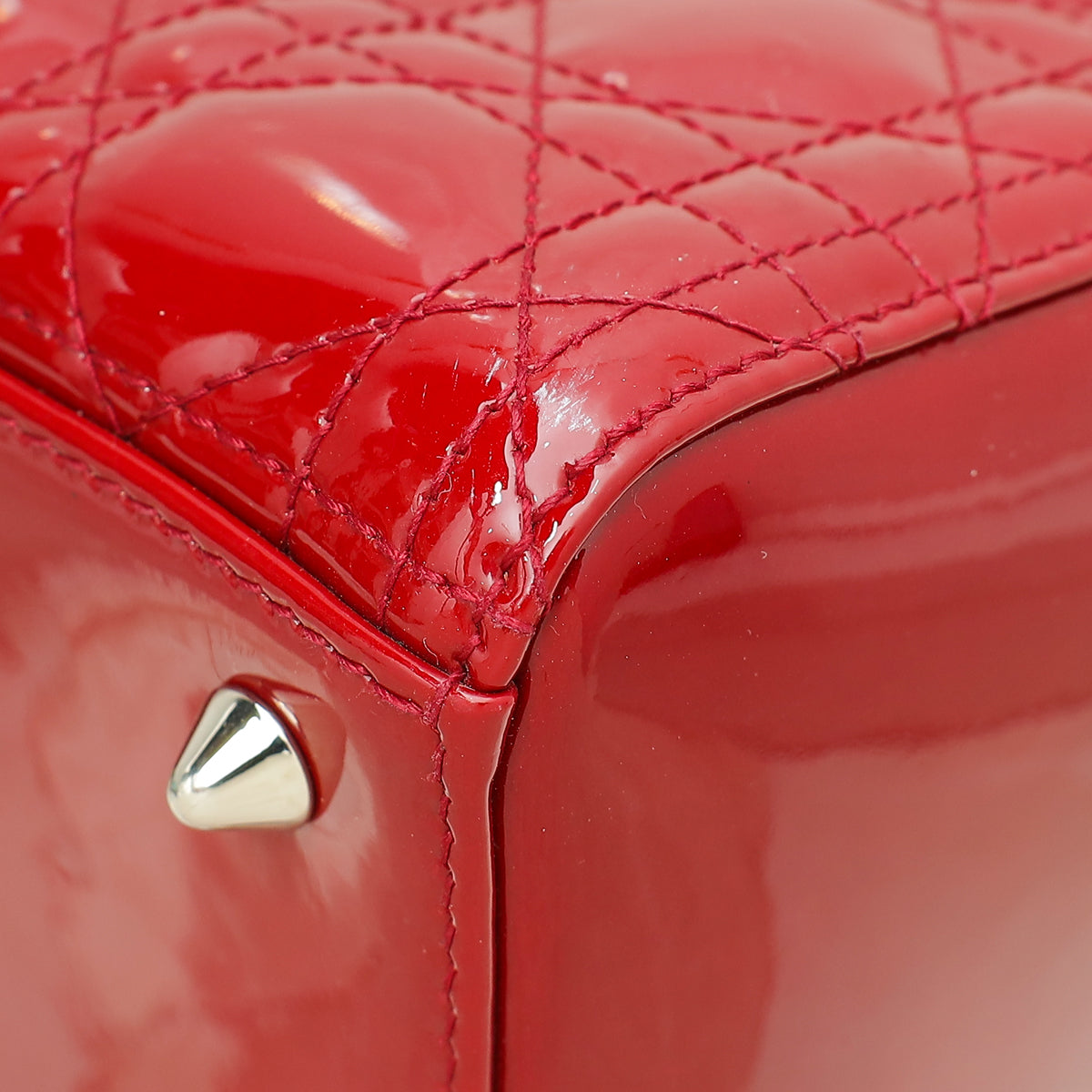 Christian Dior Red Lady Dior Medium Bag