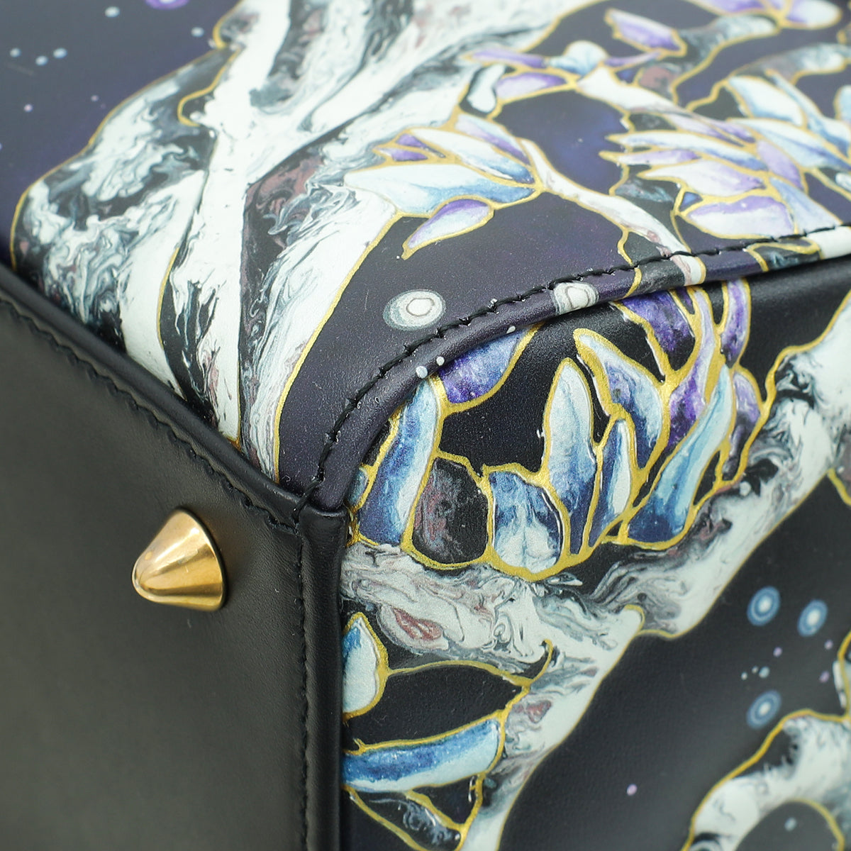 Christian Dior Dark Blue L.E  Lady Dior Raqib Shaw Medium Bag