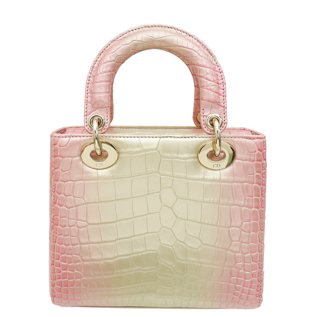 Christian Dior Metallic Bicolor Alligator Lady Dior Small Bag