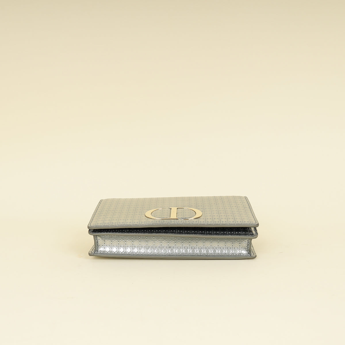 Christian Dior Silver 30 Montaigne Microcannge 2 Way Chain Pouch