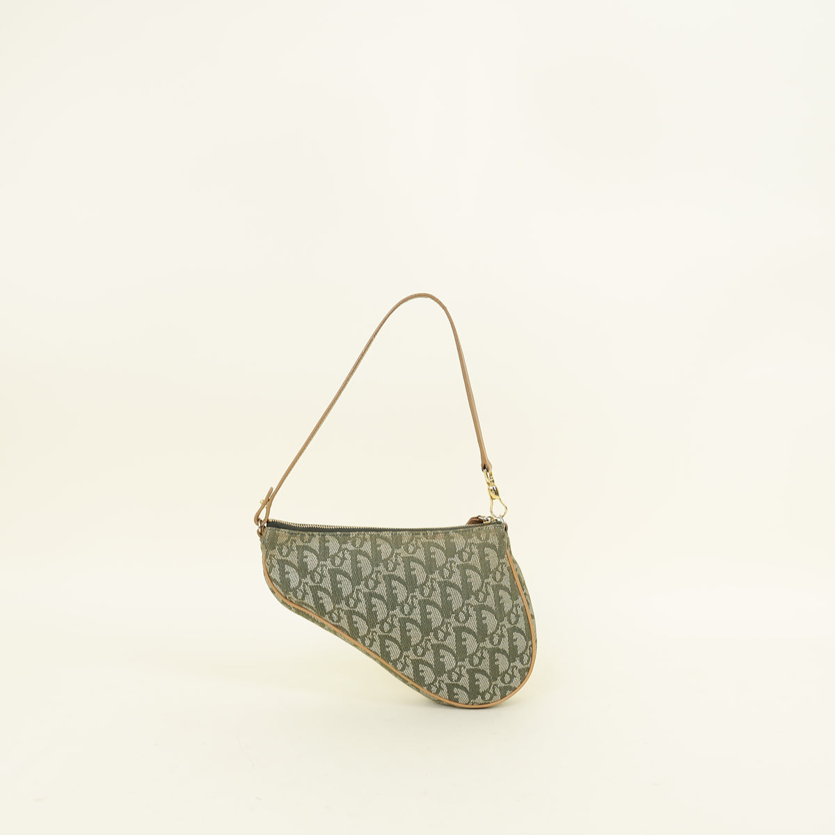 Christian Dior Khaki Oblique Saddle Mini Pochette