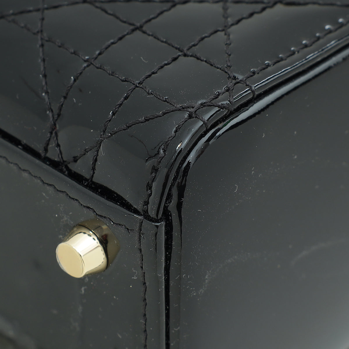 Christian Dior Black Lady Dior Mini Chain Bag W/ Twilly