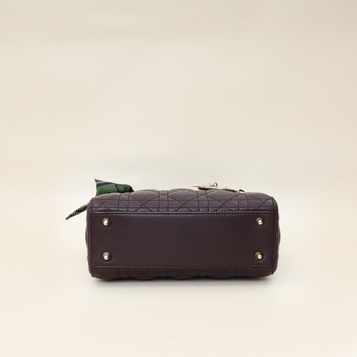 Christian Dior Amarante Lady Dior My ABCDior Small Bag W/ Twilly