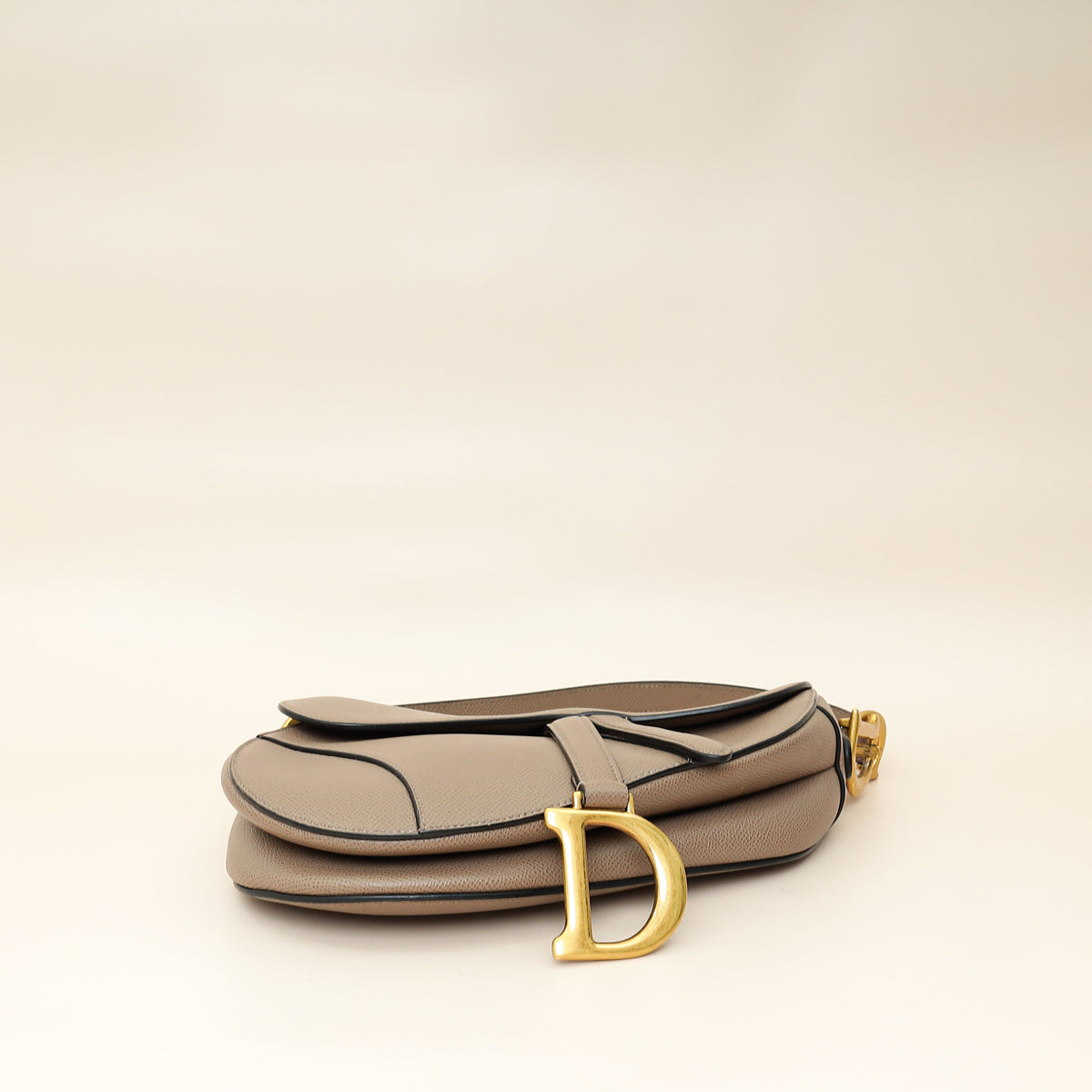 Christian Dior Etoupe Saddle Medium Bag W/ Extra Strap