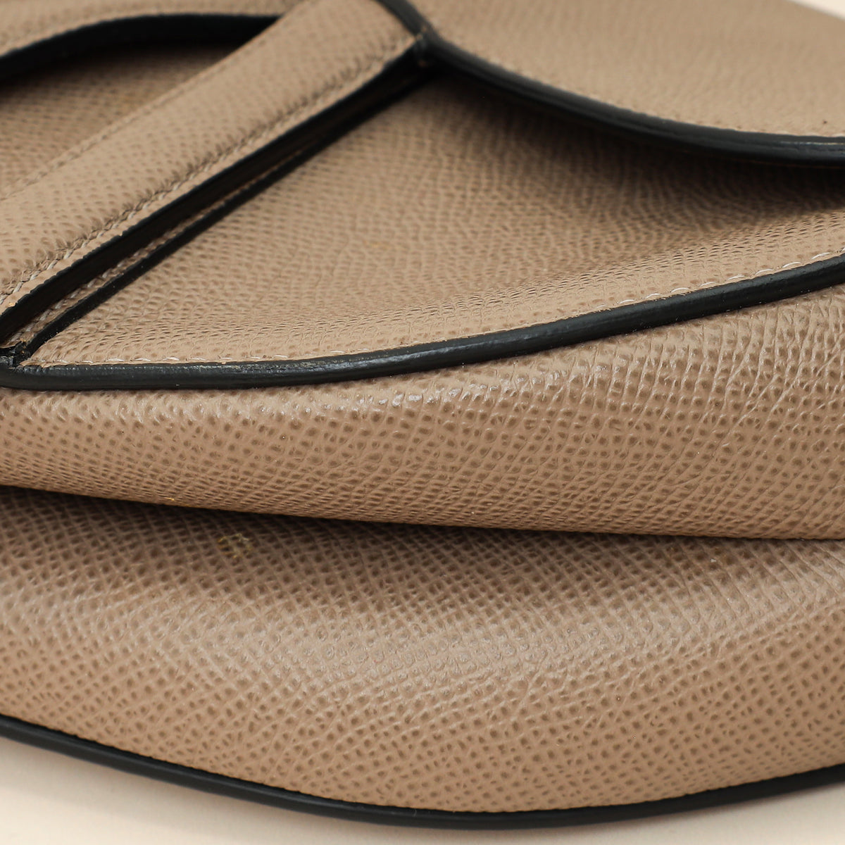 Christian Dior Etoupe Saddle Medium Bag W/ Extra Strap
