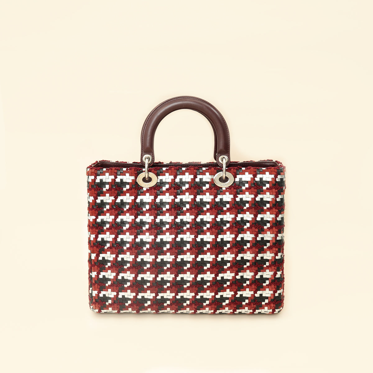 Christian Dior Multicolor Woven Lady Dior Large Bag