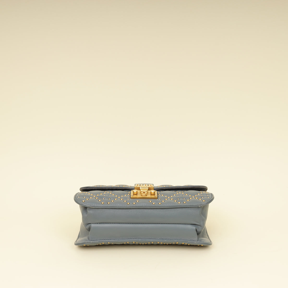 Christian Dior Bluish Grey Cannage Studded DiorAddict Flap Bag