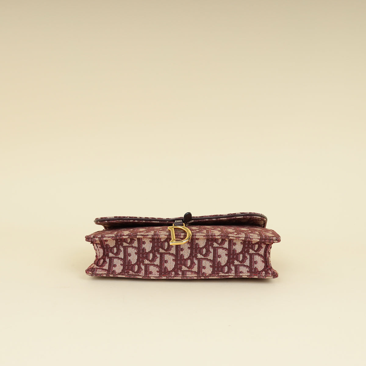 Christian Dior Burgundy Oblique Saddle Chain Pouch