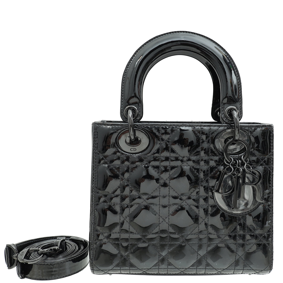 Christian Dior So Black Ultra Glossy Lady Dior Small Bag