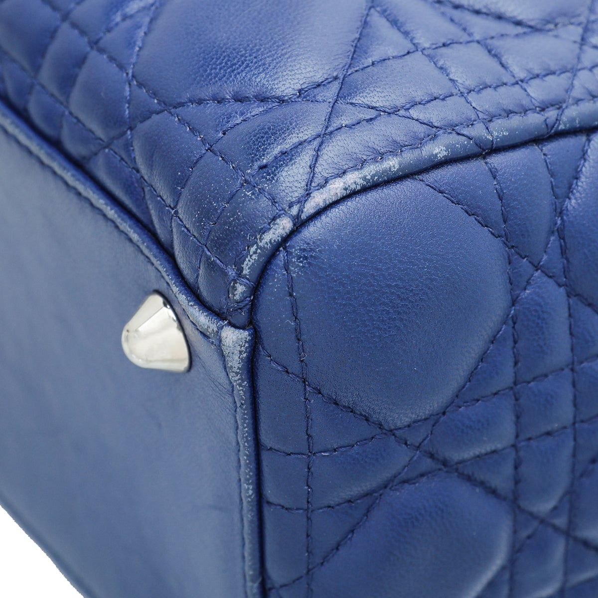Christian Dior Blue Lady Dior Large Bag