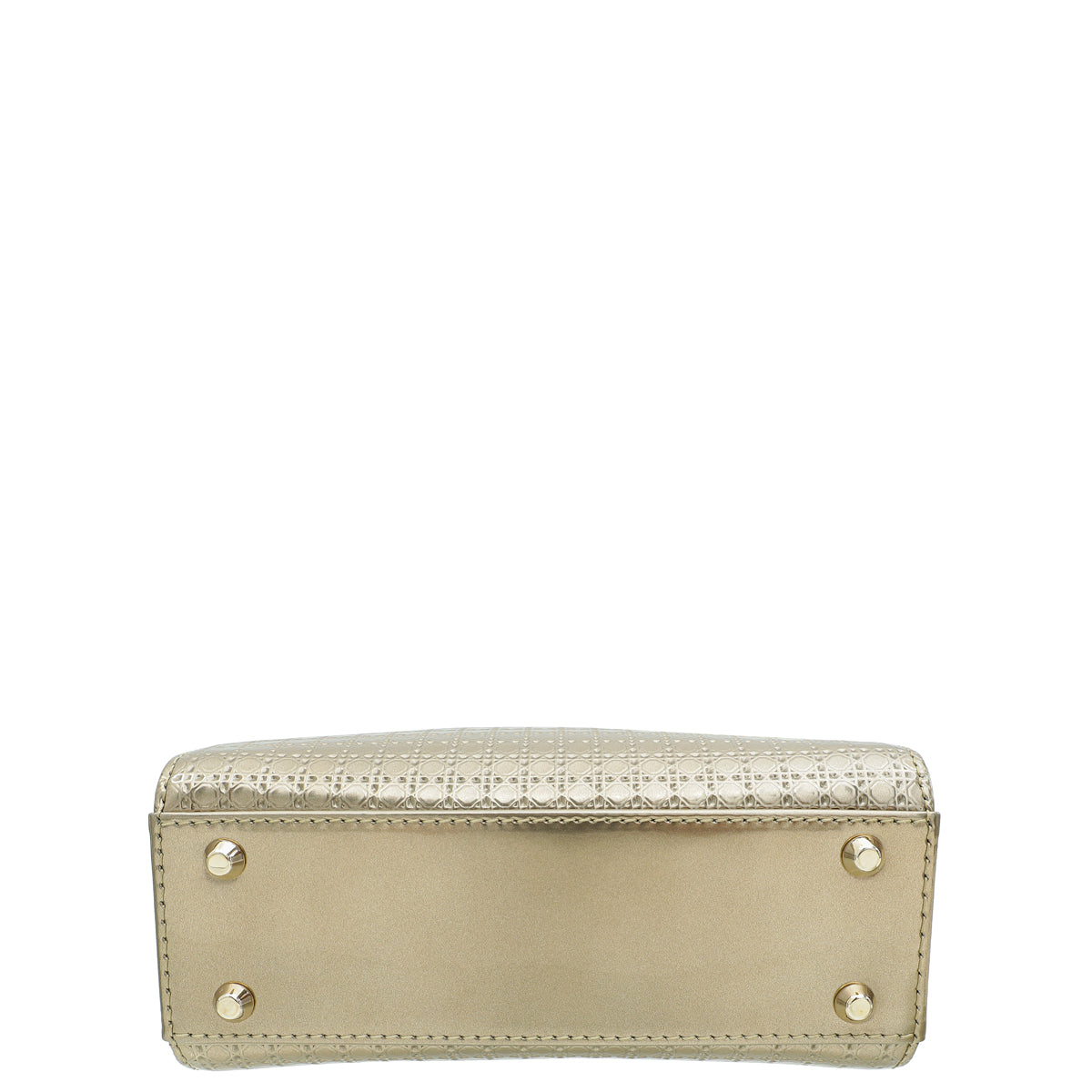 Christian Dior Champaign Lady Dior Microcannage Mini Chain Bag