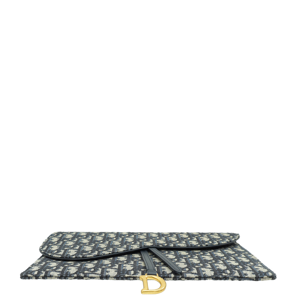Christian Dior Navy Blue Oblique Saddle Pouch Clutch