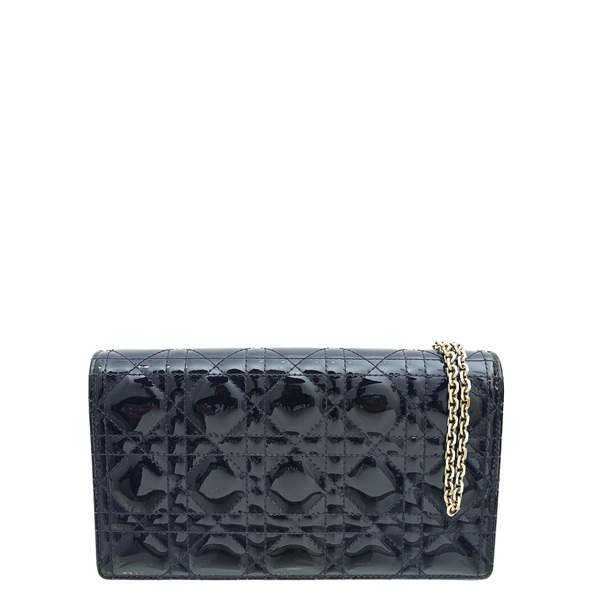 Christian Dior Indigo Blue Lady Dior Pouch With Chain
