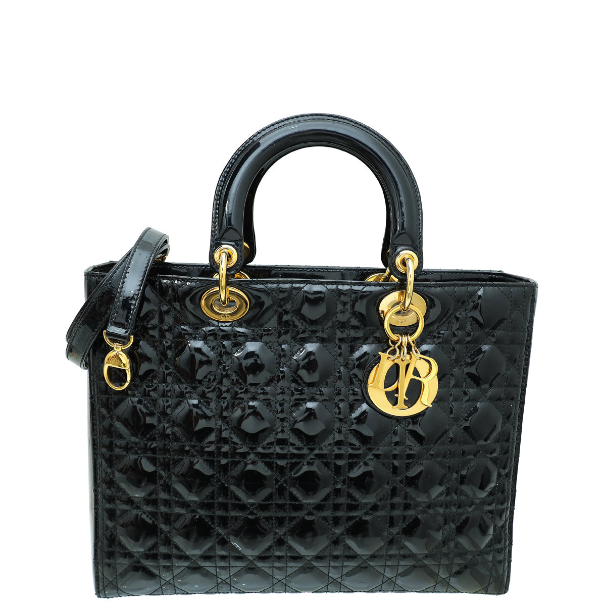 Christian Dior Black Lady Dior Large Bag