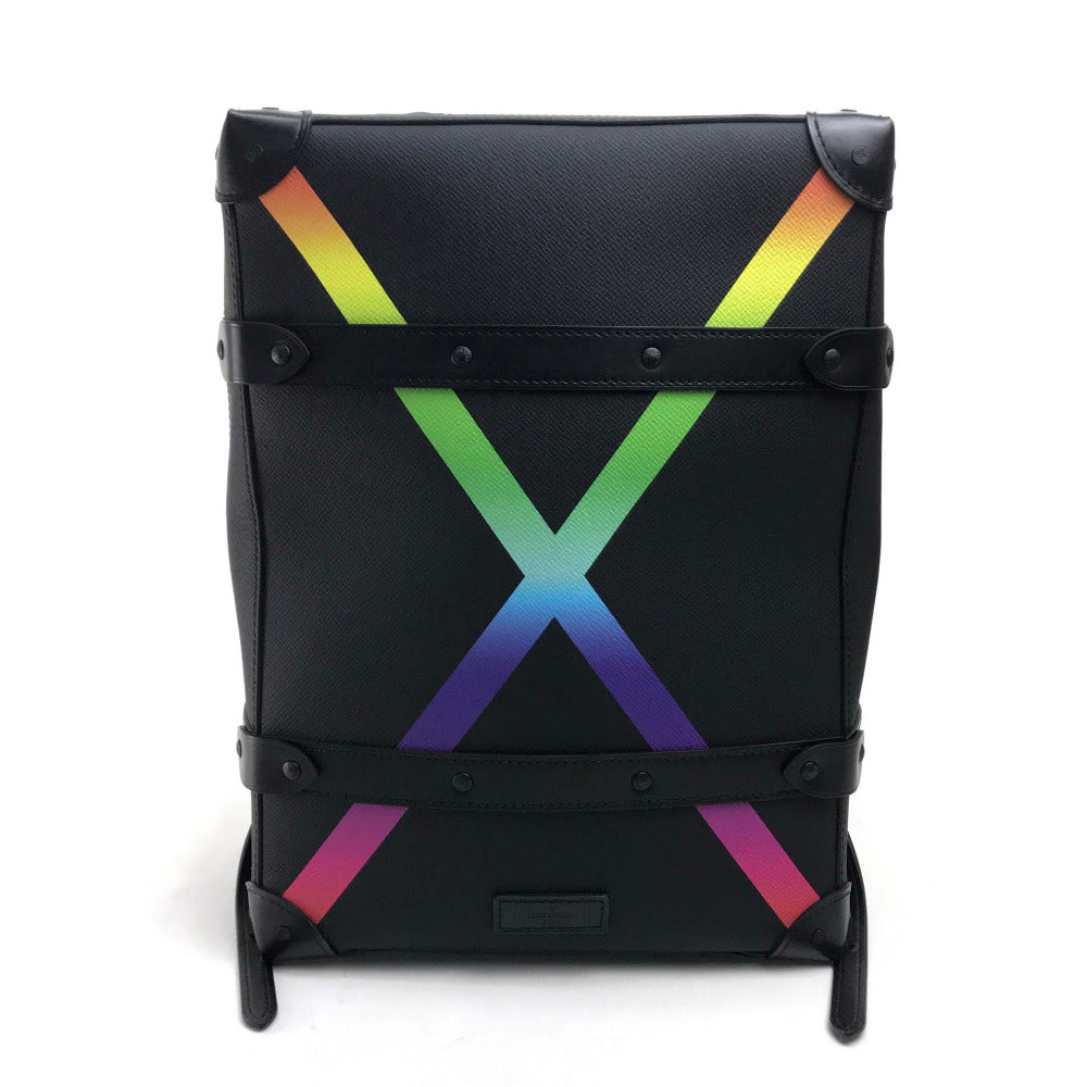 LOUIS VUITTON Backpack M30337 Taiga Leather black taiga rainbow Soft Trunk Backpack PM