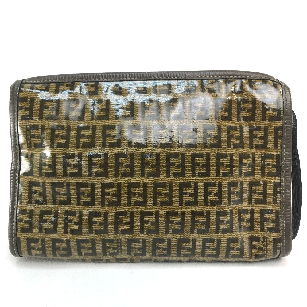 FENDI Shoulder Bag Plastics/Leather Brown Crossbody FF Zucca Pattern Women