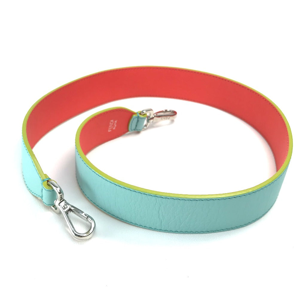 FENDI Shoulder strap leather Light blue x orange x yellow By color Strap you Women