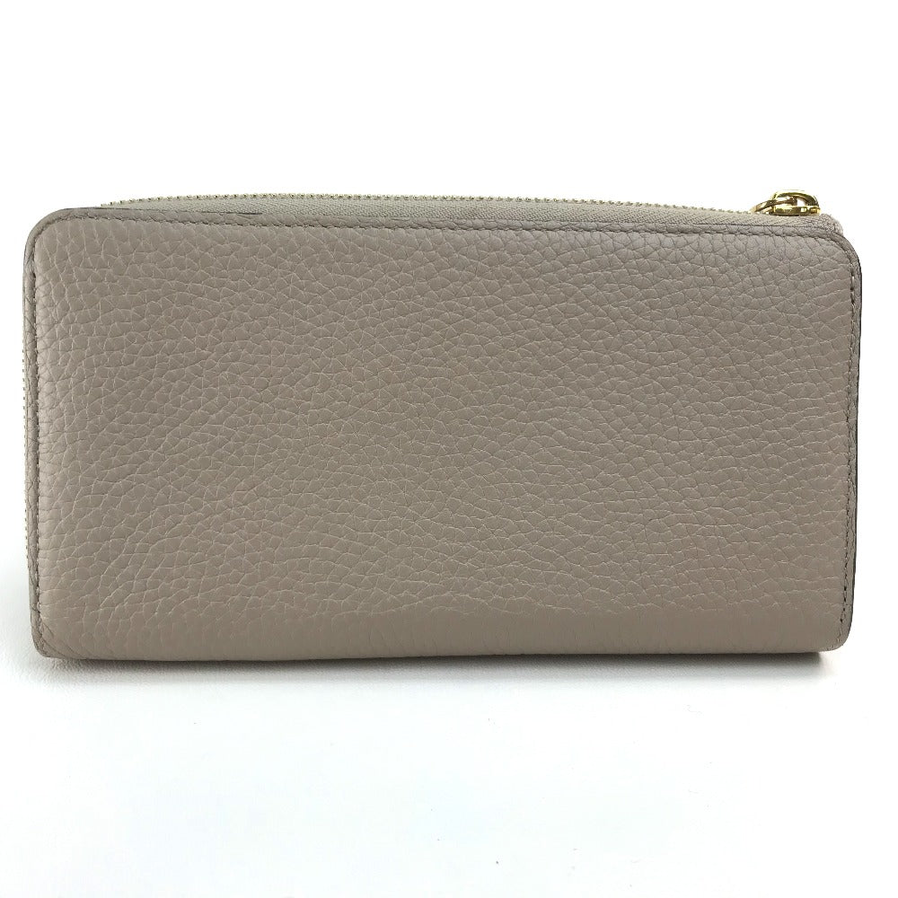 LOUIS VUITTON Long Wallet Purse M63104 Taurillon Clemence Leather Beige x Gold Metal Monogram flower Portefeuille Comet Women
