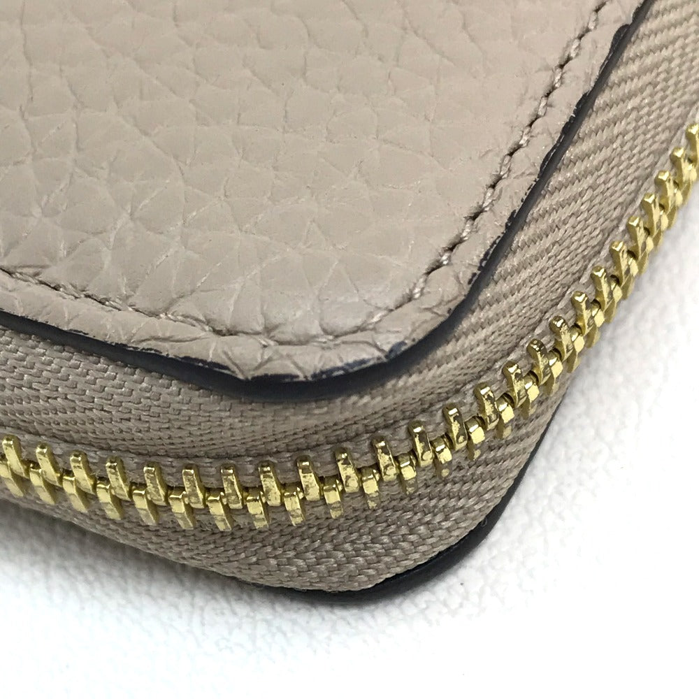 LOUIS VUITTON Long Wallet Purse M63104 Taurillon Clemence Leather Beige x Gold Metal Monogram flower Portefeuille Comet Women