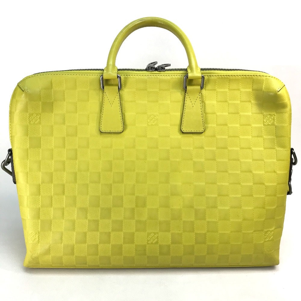 LOUIS VUITTON Business bag N41391 Damier Anfini Leather yellow Damier Anfini Porte Documan Jules