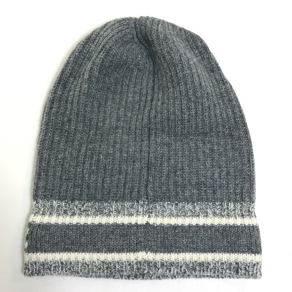 Christian Dior Knit hat Wool / cashmere gray logo D-White Women