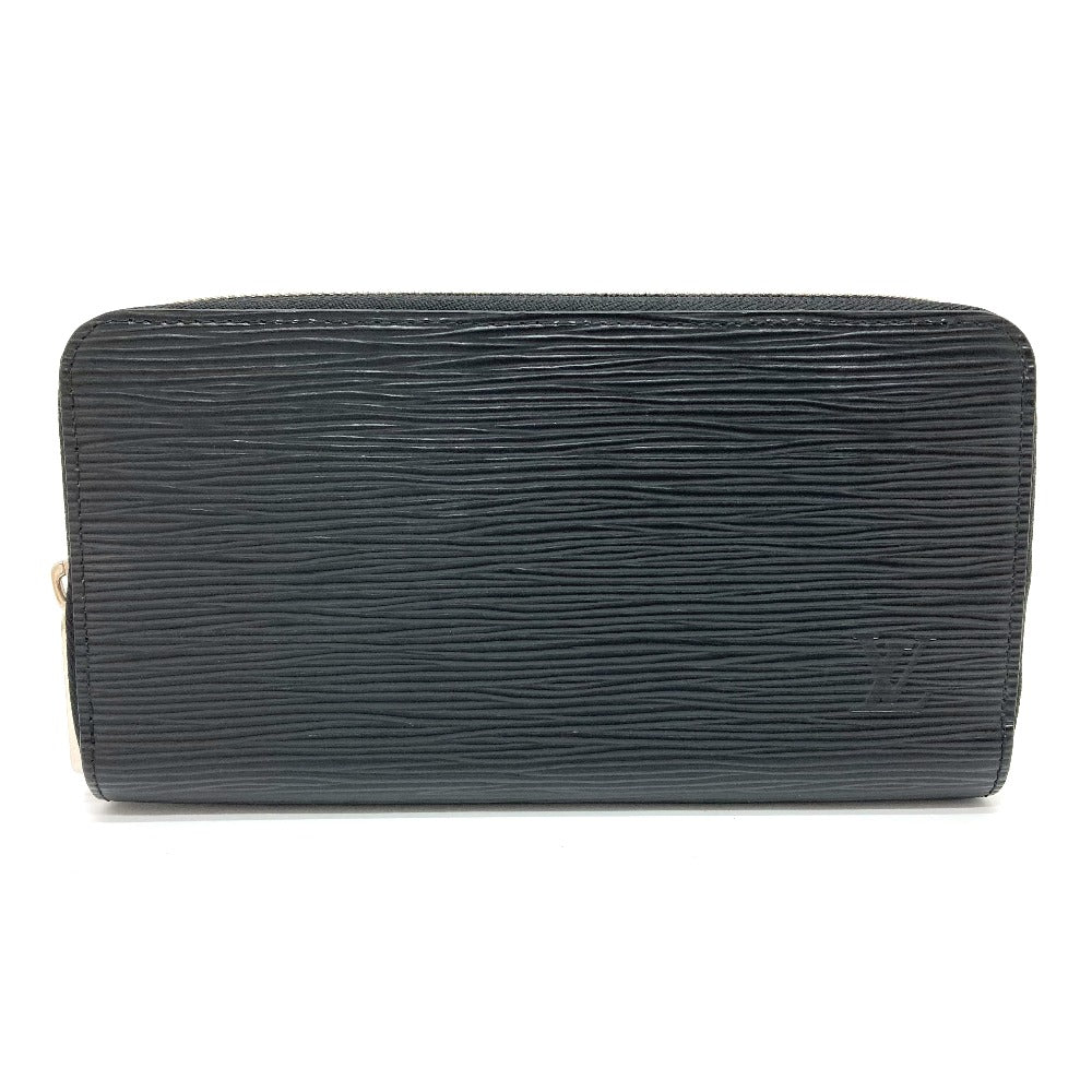 LOUIS VUITTON Long Wallet Purse M64838 Epi Leather black Epi Zippy wallet mens(Unisex)