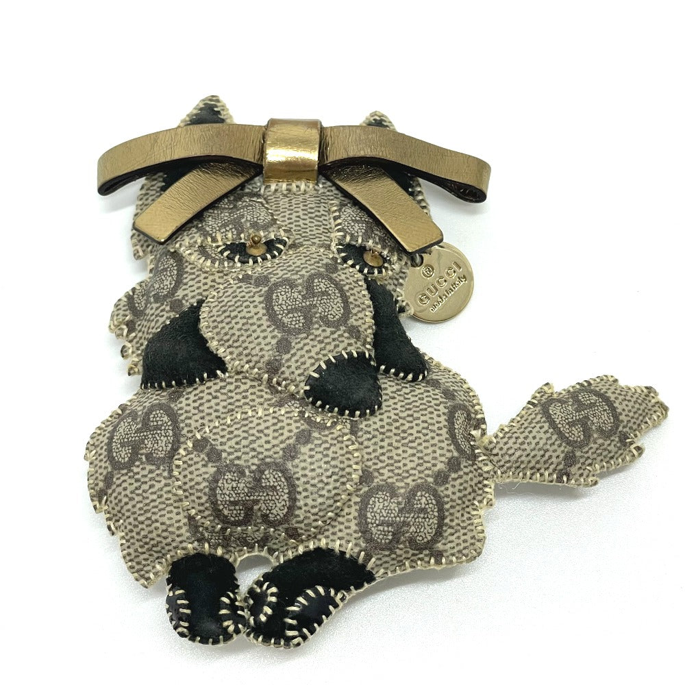 GUCCI charm GG Supreme Canvas beige Fox Guccioli