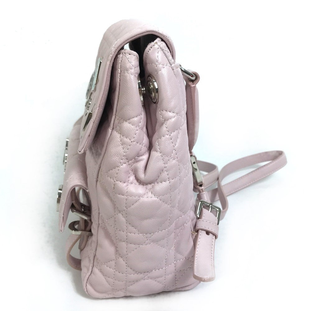 Christian Dior Backpack leather pink Cannage Stardust Small Backpack Women