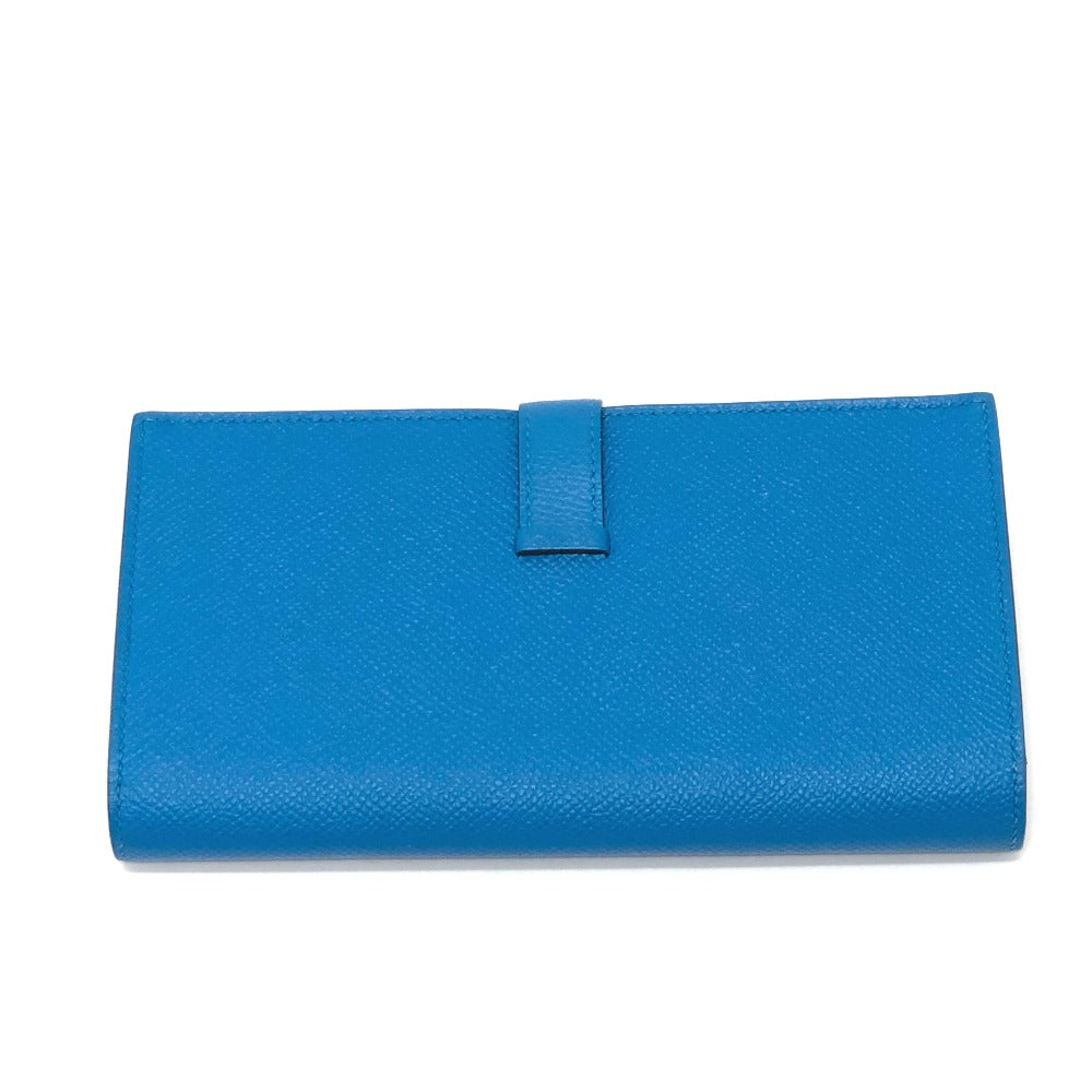 HERMES Long Wallet Purse Epsom blue Beansufla Wallet