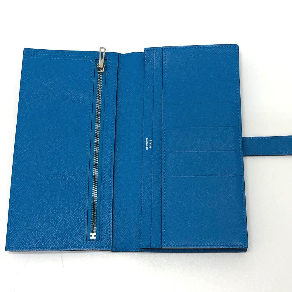 HERMES Long Wallet Purse Epsom blue Beansufla Wallet