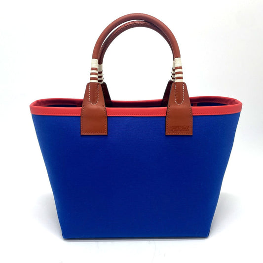 HERMES Handbag Toile H, Vaux Swift blue Steeple 25 Women Used