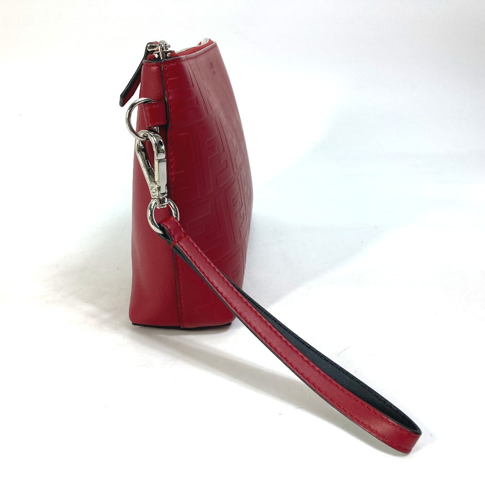 FENDI Clutch bag 7N0106 leather Red Zucca mens