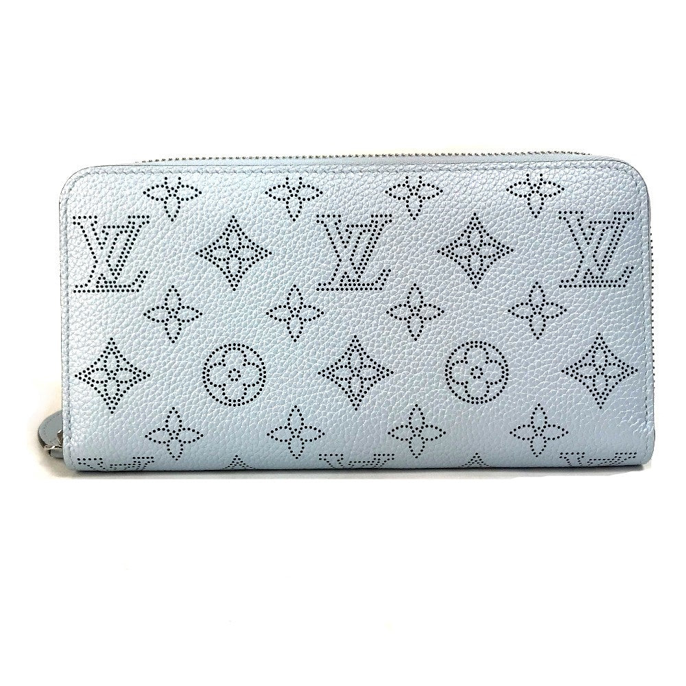 LOUIS VUITTON Long Wallet Purse M82197 Monogram Mahina blue Monogram Mahina Zippy wallet Women