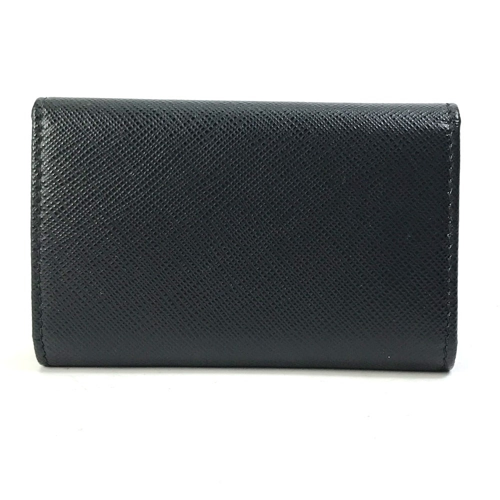 PRADA Key case Key holder  1PG004 saffiano leather Black x pink logo multicolor Key ring Women