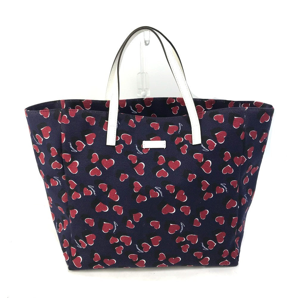 GUCCI Tote Bag 282439  Canvas / leather Navy heart Women Used