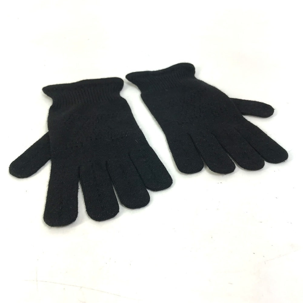 LOUIS VUITTON gloves Cashmere, Silk black LV logo Women