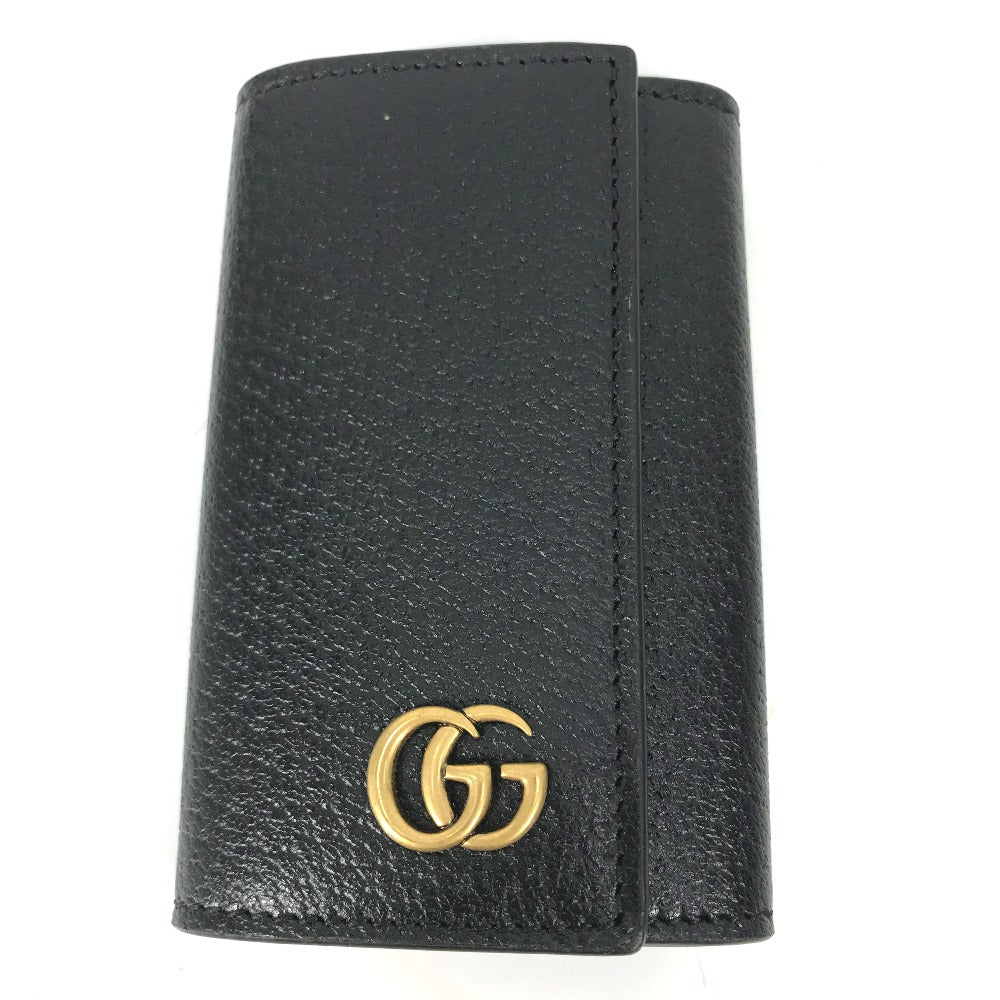 GUCCI Key case Key holder  435305 leather black GG Marmont six hooks Women