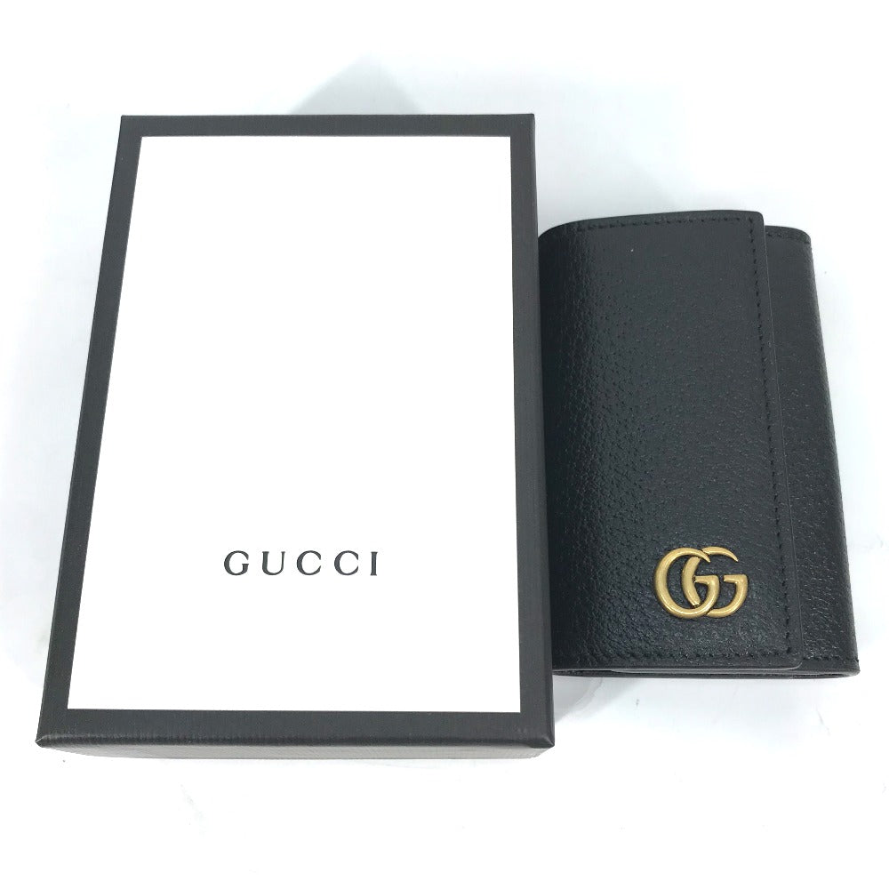 GUCCI Key case Key holder  435305 leather black GG Marmont six hooks Women