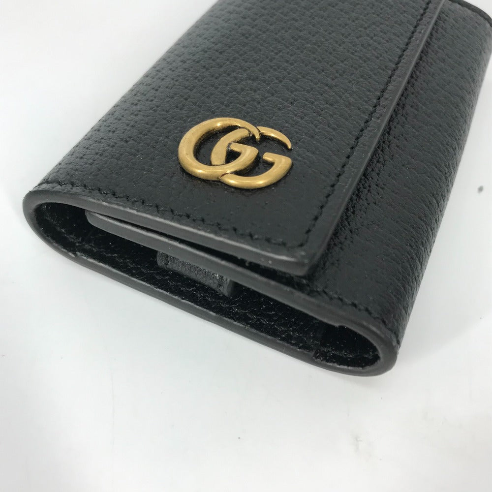 GUCCI Key case Key holder  435305 leather black GG Marmont six hooks Women