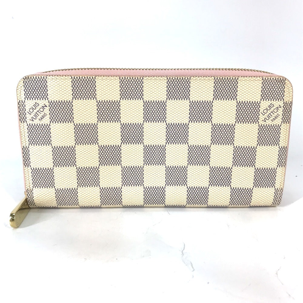 LOUIS VUITTON Long Wallet Purse N63503 Damier Azur Canvas white Damier Azur Zippy wallet Women