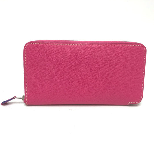 HERMES Long Wallet Purse Epsom pink Azap long silk in Women Used