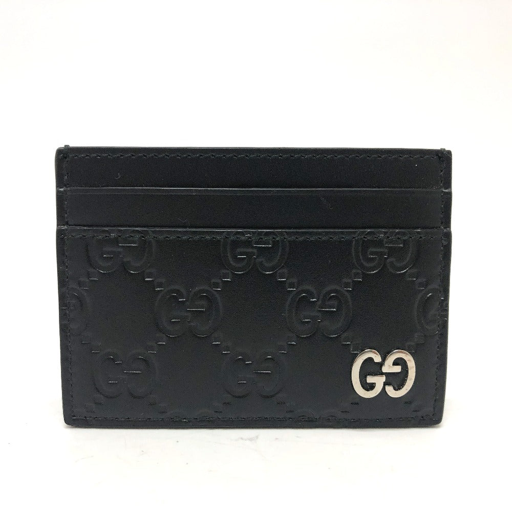 GUCCI Card Case 473927 leather black Sima mens