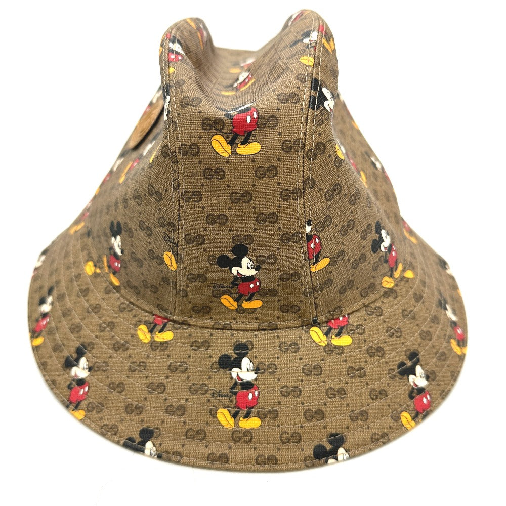 GUCCI hat 602978 GG Supreme Canvas Brown Mini GG DISNEY Mickey Mouse unisex(Unisex) L