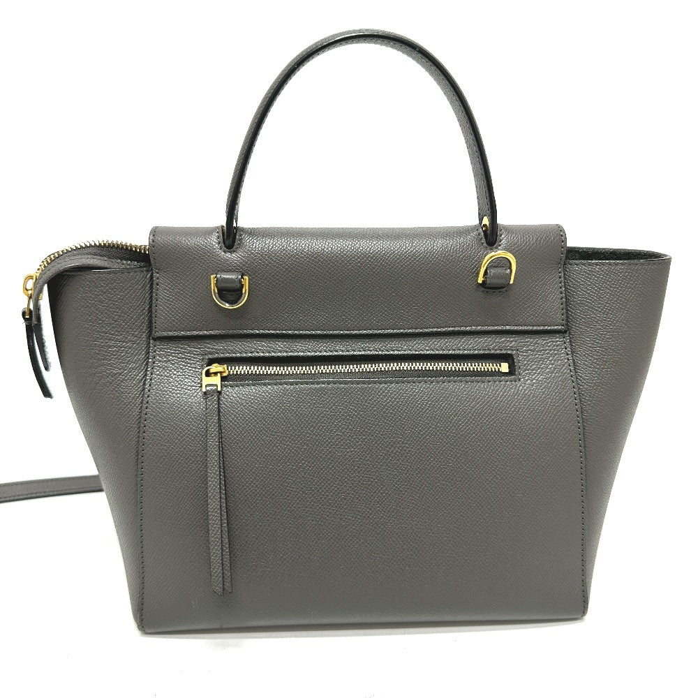 CELINE Handbag 189153  leather gray logo Belt bag micro Women