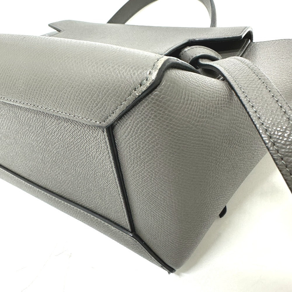 CELINE Handbag 189153  leather gray logo Belt bag micro Women
